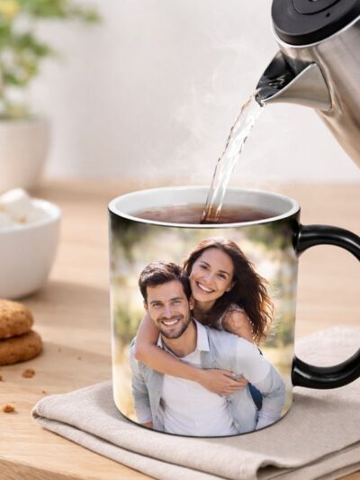 Personalized Magic Mug – Heat Sensitive Color Changing Photo Coffee Mug, Unique Printed Gift for Couples, Birthday & Anniversary